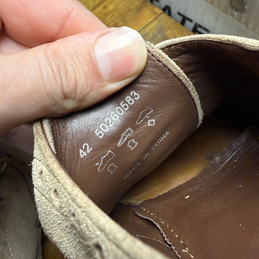 Hugo Boss 50260583 Tan Suede Wingtip Brogue‎ Mens Size 42